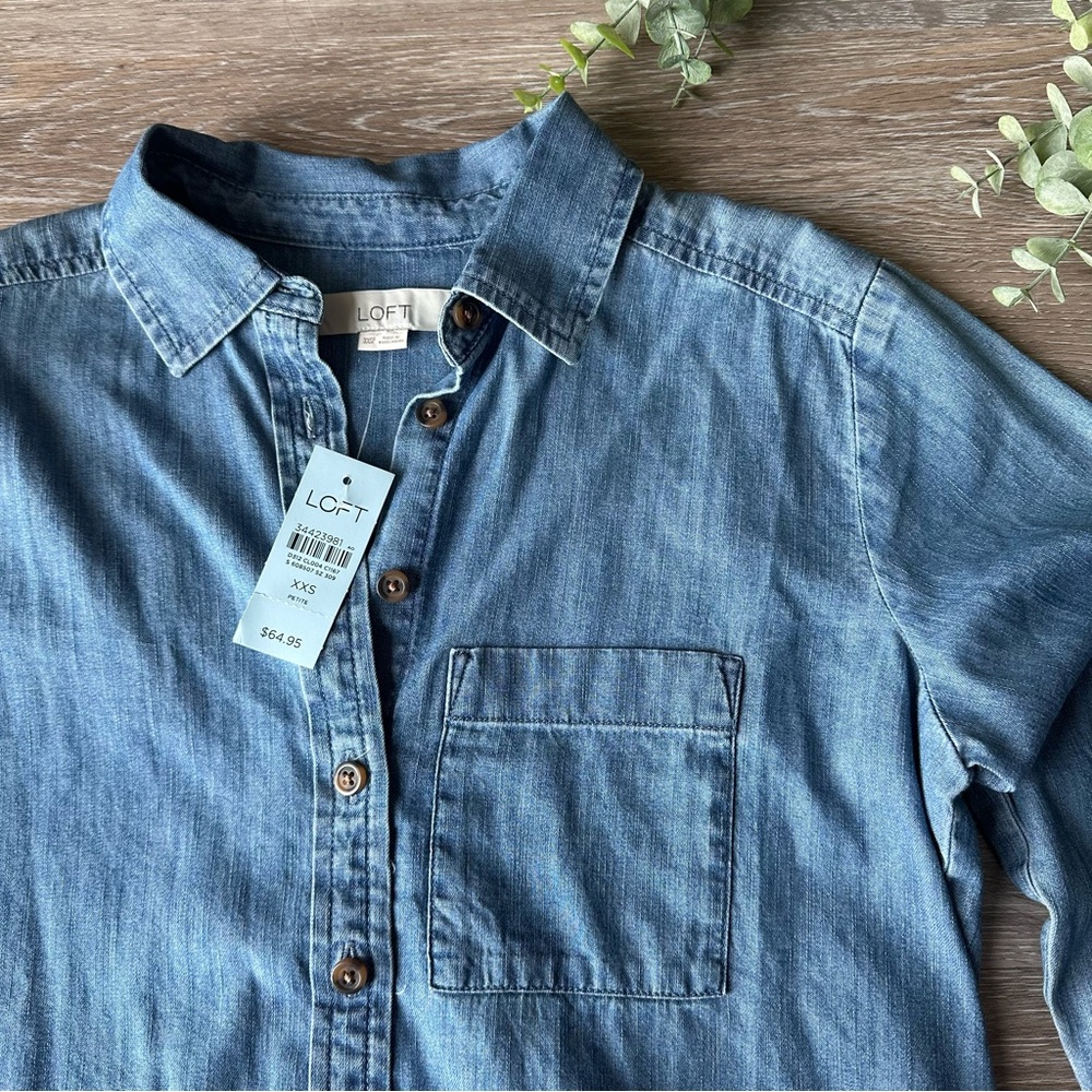 Loft Chambray Pocket Shirt - Picture 3 of 5